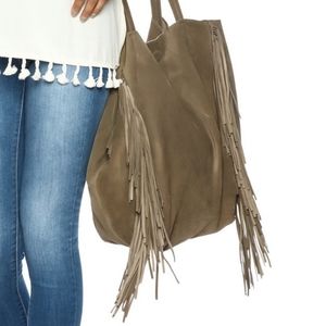 Linea Pelle Sybil Fringe Tote, suede